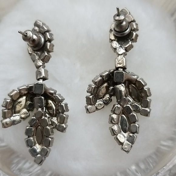 Vintage Formal Rhinestone Post Earrings - Picture 3 of 4